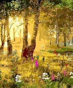 Sunny Woodland Scenery Paint By Numbers