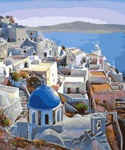 Santorini Greece Cityscape Paint By Numbers