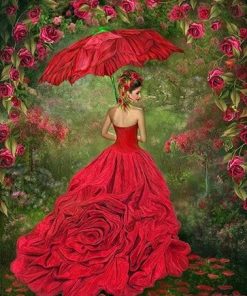 Rose Gown Girl Paint By Numbers