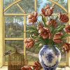 Floral Window Scene Paint By Numbers