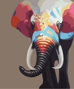 Colorful Bull Elephant Paint By Numbers