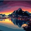 Mountain Lake Sunset View Paint By Numbers