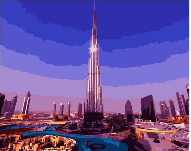 Burj Khalifa Modern Skyline Paint By Numbers