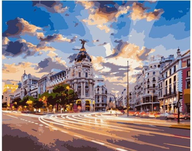 Modern Madrid Cityscape Paint By Numbers