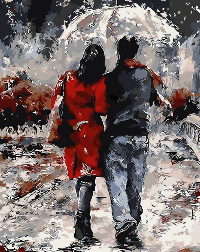 Romantic Evening Walk for Couples Paint By Numbers