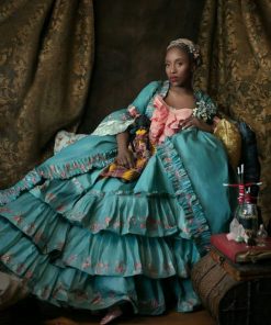 Blue Dress Lady on Couch Paint By Numbers