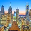 Philadelphia Blue Skyline Paint By Numbers