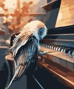 Owl on Piano Birds Picture Paint By Numbers