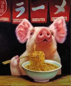 Pig Noodles Delight Paint By Numbers