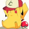 Pikachu with Red Hat Paint By Numbers