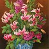 Pink Lilies Floral Still Life Paint By Numbers