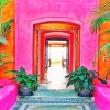 Mexican Pink Cityscape Paint By Numbers