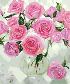 Pink Peony Rose Paint By Numbers