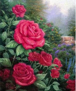 Pink Roses Garden Paint By Numbers