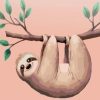 Pink Sloth Animal Paint By Numbers