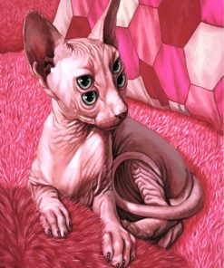 Pink Sphynx Cat Paint By Numbers