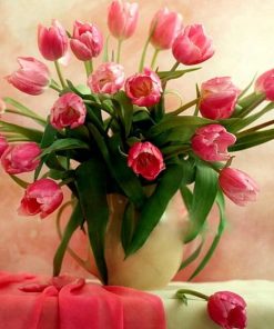 Pink Tulip Floral Paint By Numbers