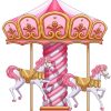 Pink Carousel Horse Painting Kit Paint By Numbers