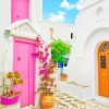 Pink Greek Door Paint By Numbers
