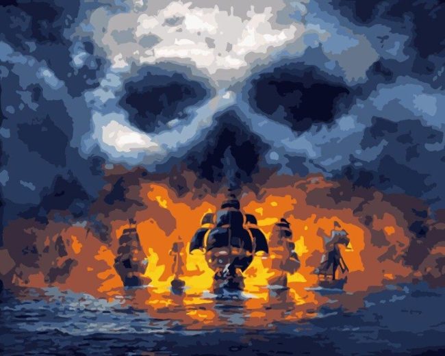 Majestic Pirate Ships Paint By Numbers