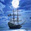 Moonlit Pirate Ship Paint By Numbers