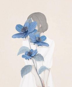 Planter Girl with Flowers Paint By Numbers