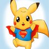 Superman Pikachu Paint By Numbers