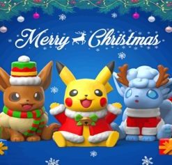 Pokemon Christmas Anime Paint By Numbers