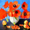 Poppies in Vase Paint By Numbers