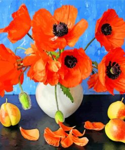 Poppies in Vase Paint By Numbers
