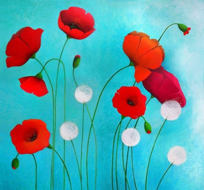 Red Poppy Anemone Paint By Numbers