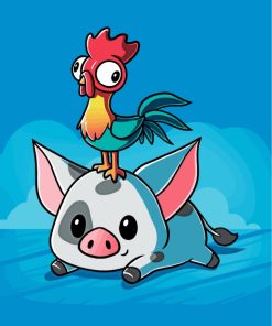 Pua and Hei Hei Disney Paint By Numbers