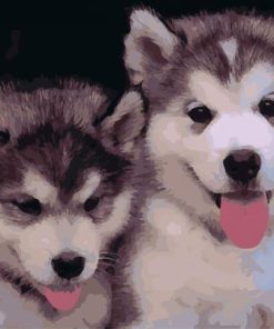Husky Puppies Paint By Numbers