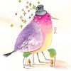 Purple Bird Image Paint By Numbers