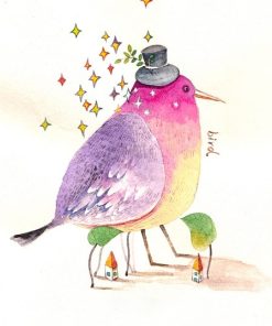 Purple Bird Image Paint By Numbers