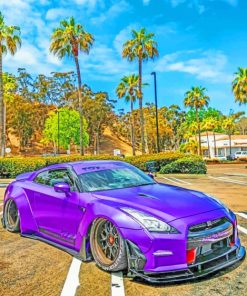 Purple Nissan Sports Car Paint By Numbers