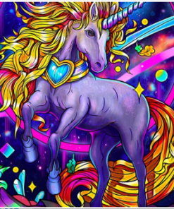 Purple Unicorn Animal Paint By Numbers