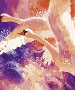 Majestic Swans Flying Paint By Numbers