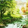Mountain Stream Landscape Paint By Numbers