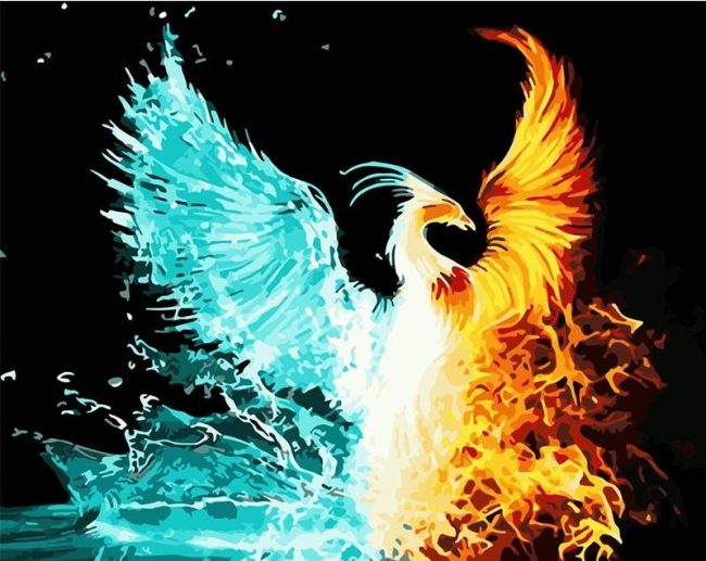 Flaming Phoenix Fantasy Paint By Numbers