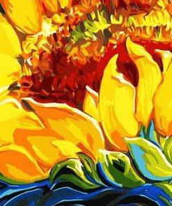 Macro Sunflower Blooms Paint By Numbers