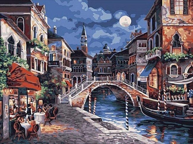 Venice Cityscape Night Paint By Numbers