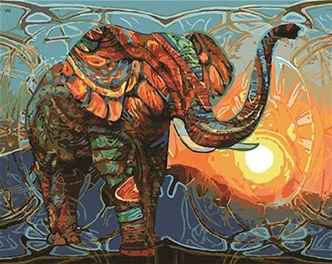 Majestic Bull Elephant Paint By Numbers