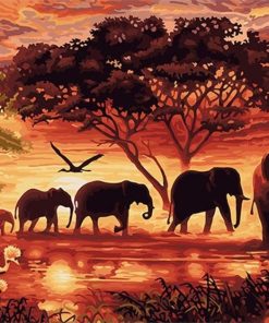 Elephants Wildlife Paint By Numbers