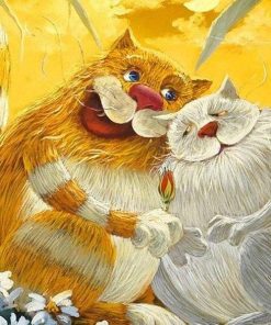 Cuddling Cats Animal Paint By Numbers