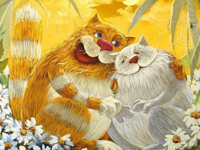 Cuddling Cats Animal Paint By Numbers