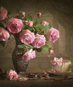 Pink Camellia Blossom Paint By Numbers