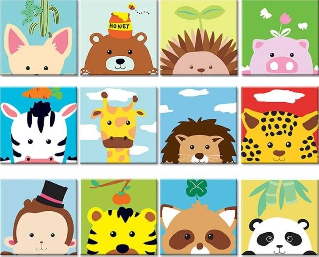 Cute Animals Kids Paint By Numbers