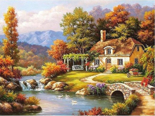 Autumn Fairyland Landscape Paint By Numbers