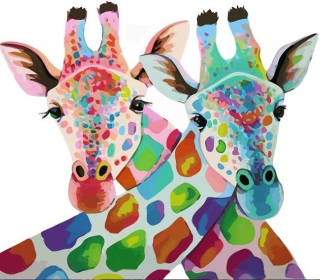 Colorful Giraffe Animals Paint By Numbers